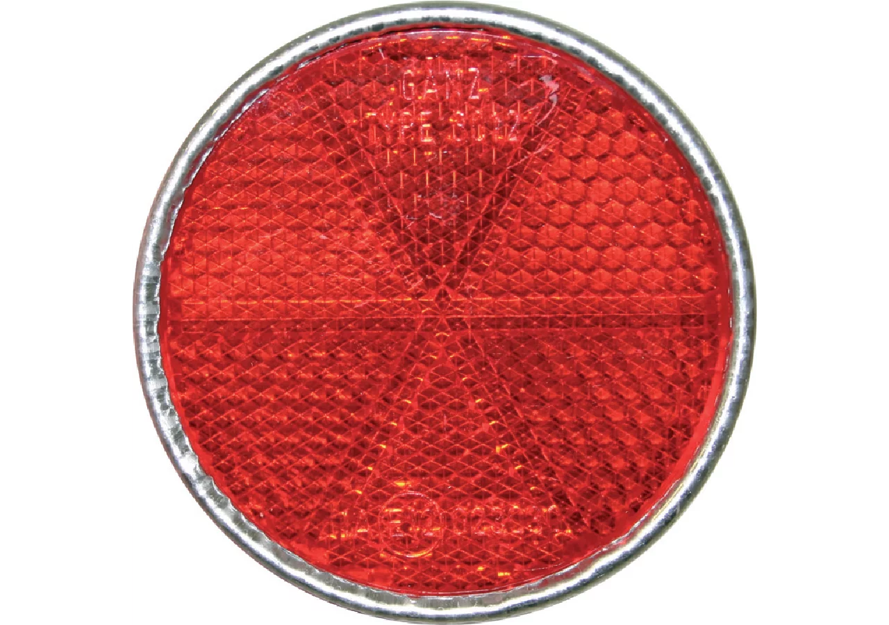 Rückstrahler rot, mit Schraube M5, d = 56 mm, Alu GartenShop24 - Hochwertige Gartengeräte