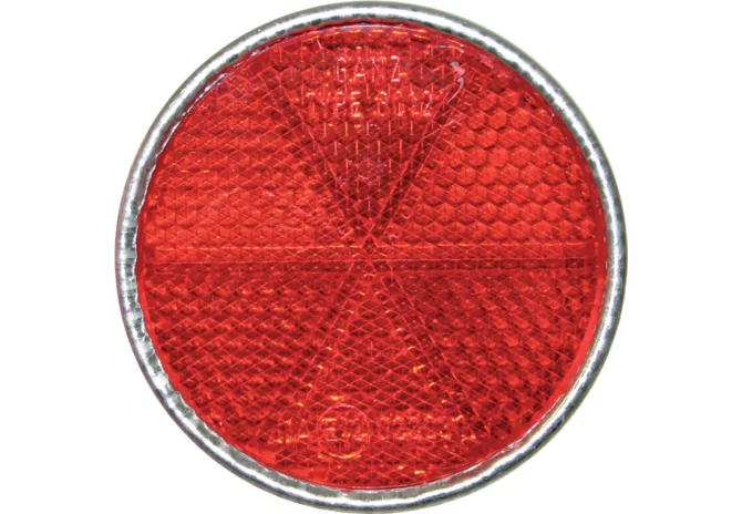 Rückstrahler rot, mit Schraube M5, d = 56 mm, Alu GartenShop24 - Hochwertige Gartengeräte