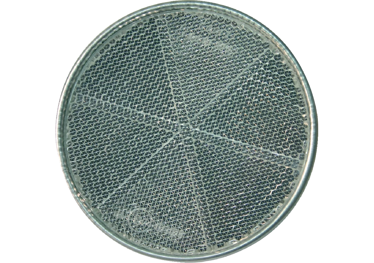 Rückstrahler weiß, mit Schraube M5, d = 86 mm, Alu GartenShop24 - Hochwertige Gartengeräte