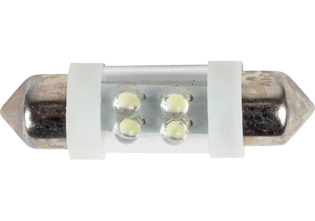 LED Soffitte 24 V, 1,2 W, SV 8,5, 10 x 41 mm, 4 x LED, weiß, 2 Stück GartenShop24 - Hochwertige Gartengeräte