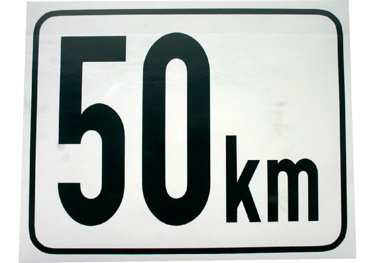 Beschränkungsfolie eckig 50 km/h GartenShop24