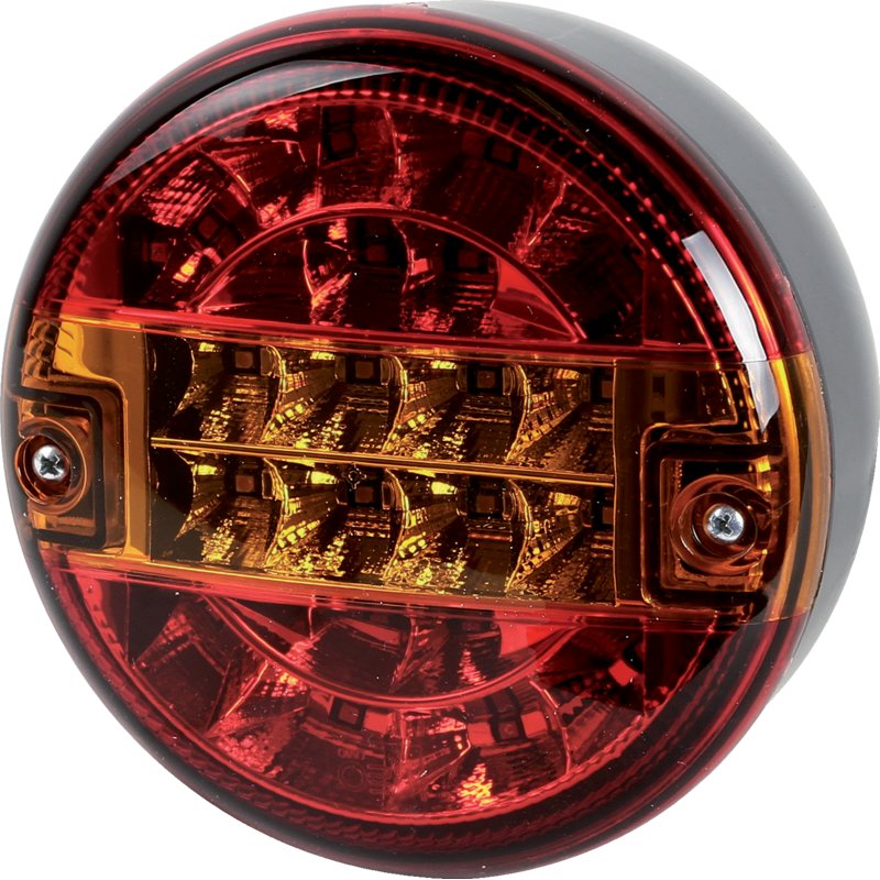 LED Rückleuchte Blink- Brems- Schlussleuchte, rot / gelb, d = 140 mm