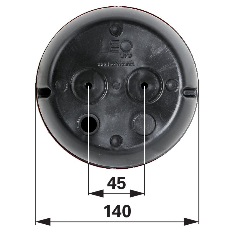 LED Rückleuchte Blink- Brems- Schlussleuchte, rot / gelb, d = 140 mm