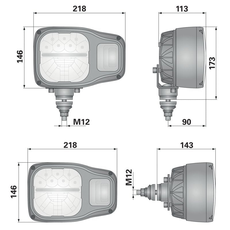 WESEM LED Hauptscheinwerfer links, mit Blinker, Halterung hinten oder unten