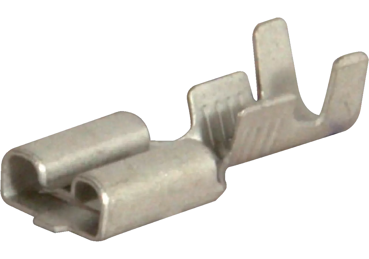 Flachsteckhülse 6,3 mm, unisoliert, mit Rastnase, 100 Stück für Kabelquerschnitt 2,5 - 6,0 mm² GartenShop24 - Hochwertige Gartengeräte