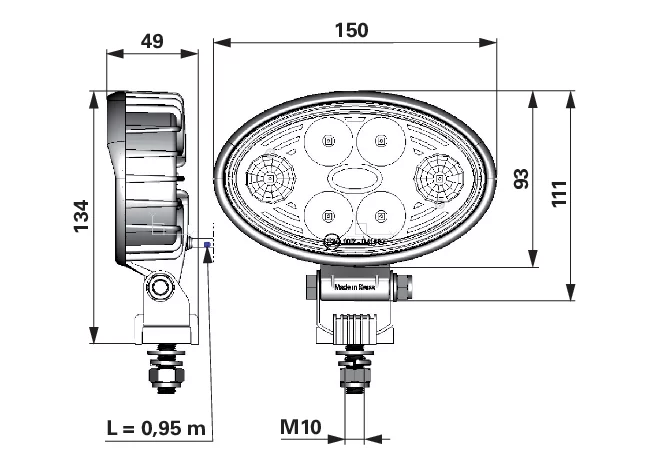 LED Arbeitsscheinwerfer 1600 lm Carbonlux CEA