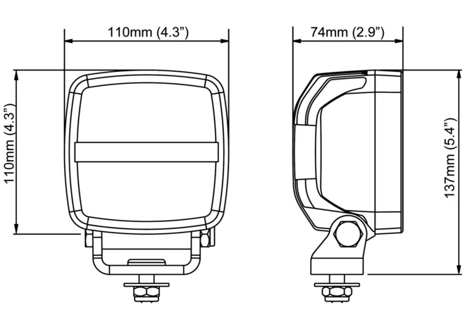 LED Arbeitsscheinwerfer 2000 lm, 110 x 137 mm Nordic Nordic Lights