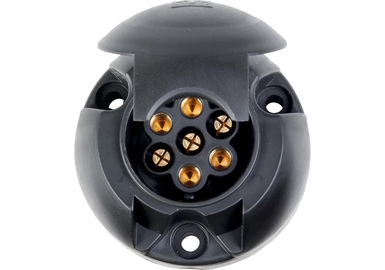 Steckdose 7 polig, 12 V, Flachstecker doppelt belegt ISO 1724 - Typ N Erich Jaeger