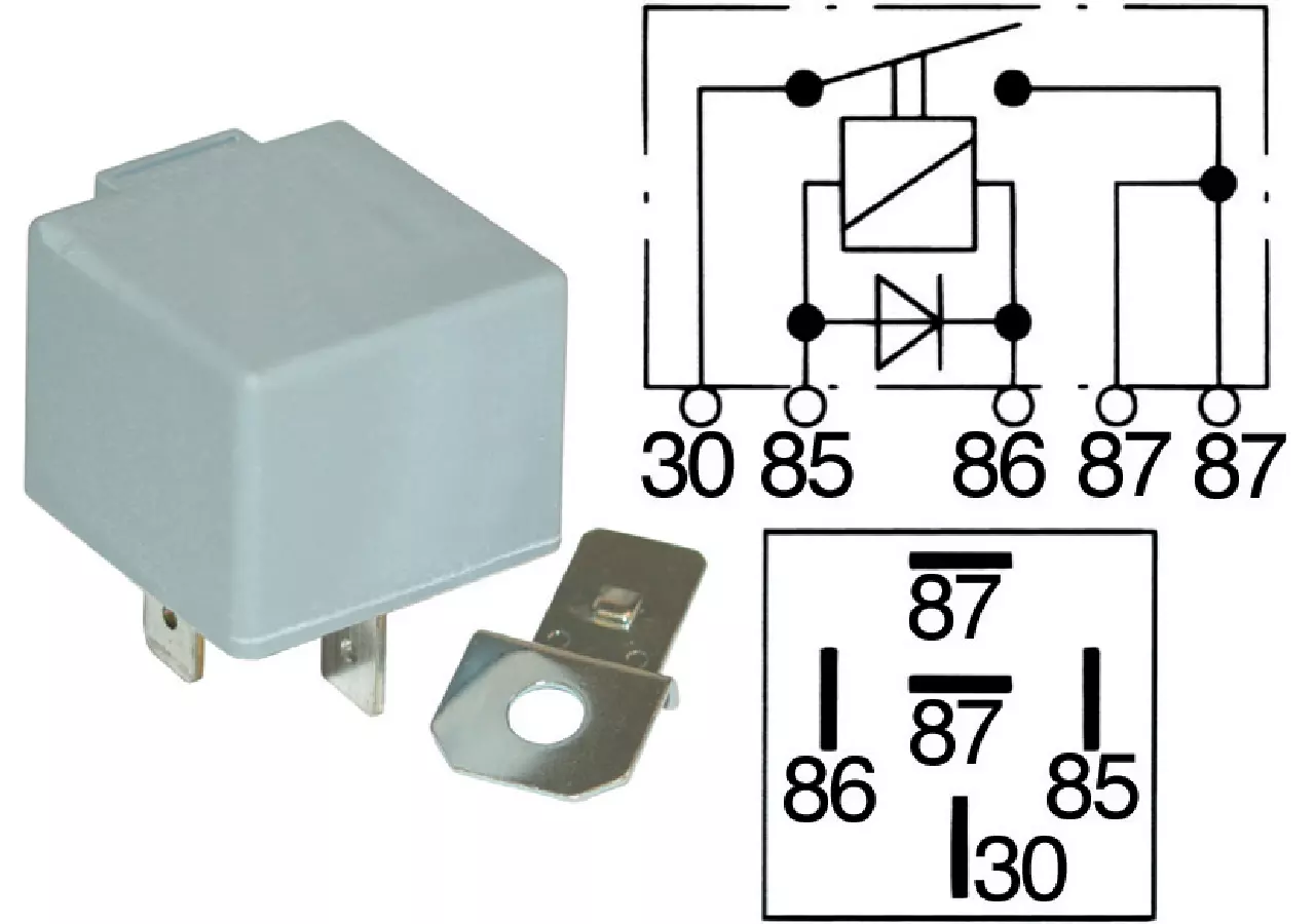 Schließerrelais mit Diode, 12 V, 2 x 20 A GartenShop24 - Hochwertige Gartengeräte