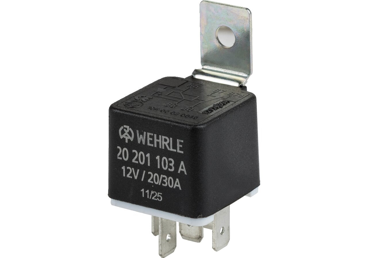 Wechslerrelais 12 V, 20 / 30 A, mit Löschdiode Wehrle