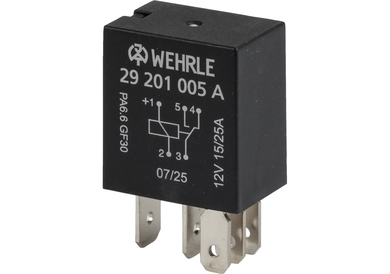 Relais Micro Wechsler, 12 V, 15/25 A, 5-polig Wehrle
