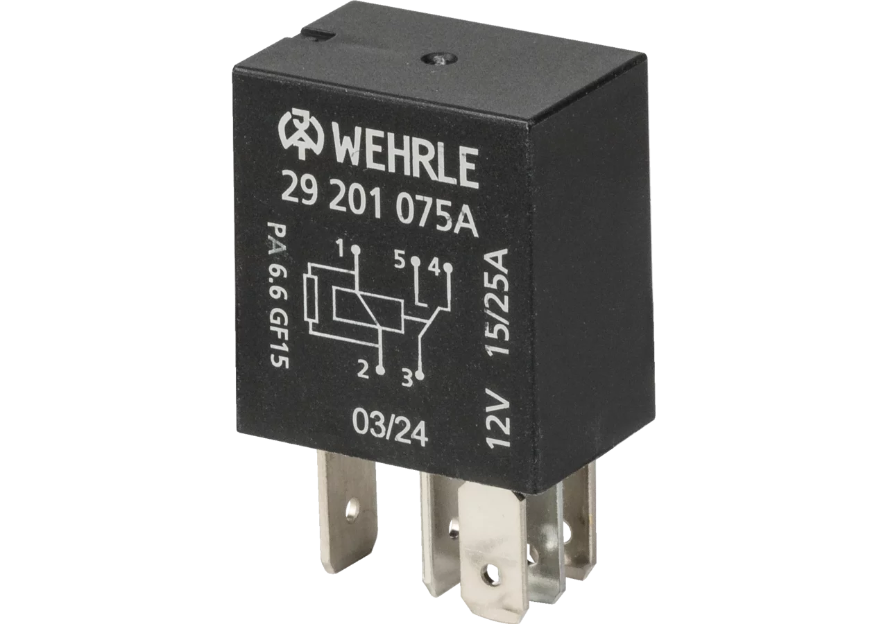Relais Micro Wechsler, mit Widerstand, 12 V, 15/25 A, 5-polig Wehrle