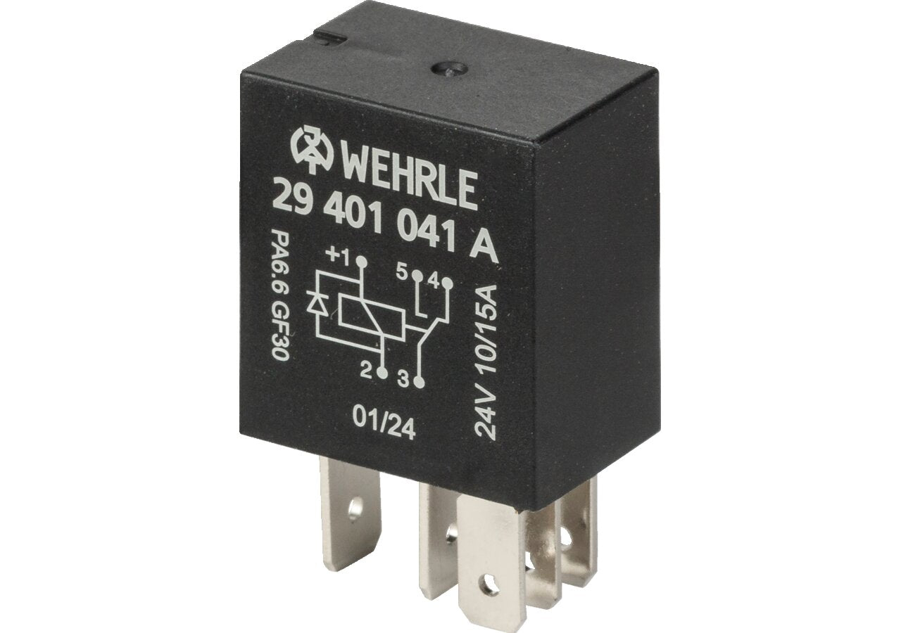 Relais Micro mit Diode, 24 V, 5/10 A, 5-polig Wehrle
