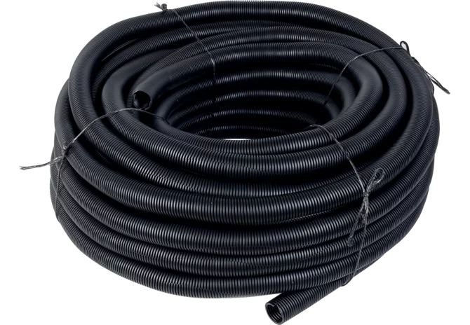 Wellrohr sinusgeschlitzt NW = 26 mm, schwarz, 25 m GartenShop24 - Hochwertige Gartengeräte