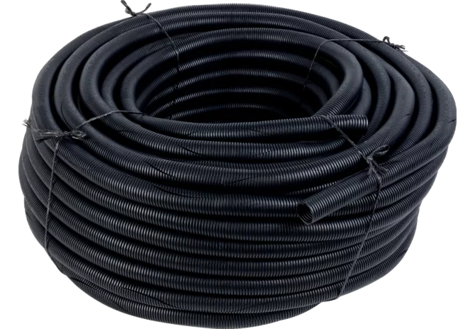 Wellrohr sinusgeschlitzt NW = 23 mm, schwarz, 50 m GartenShop24 - Hochwertige Gartengeräte