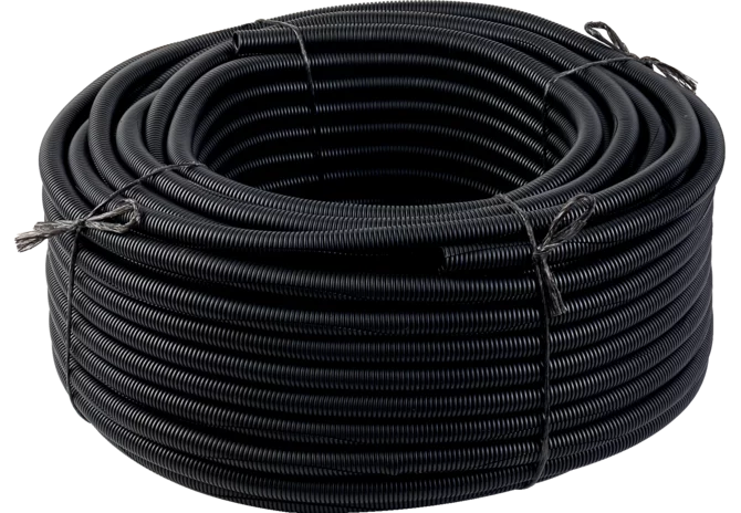 Wellrohr sinusgeschlitzt NW = 13 mm, schwarz, 50 m GartenShop24 - Hochwertige Gartengeräte