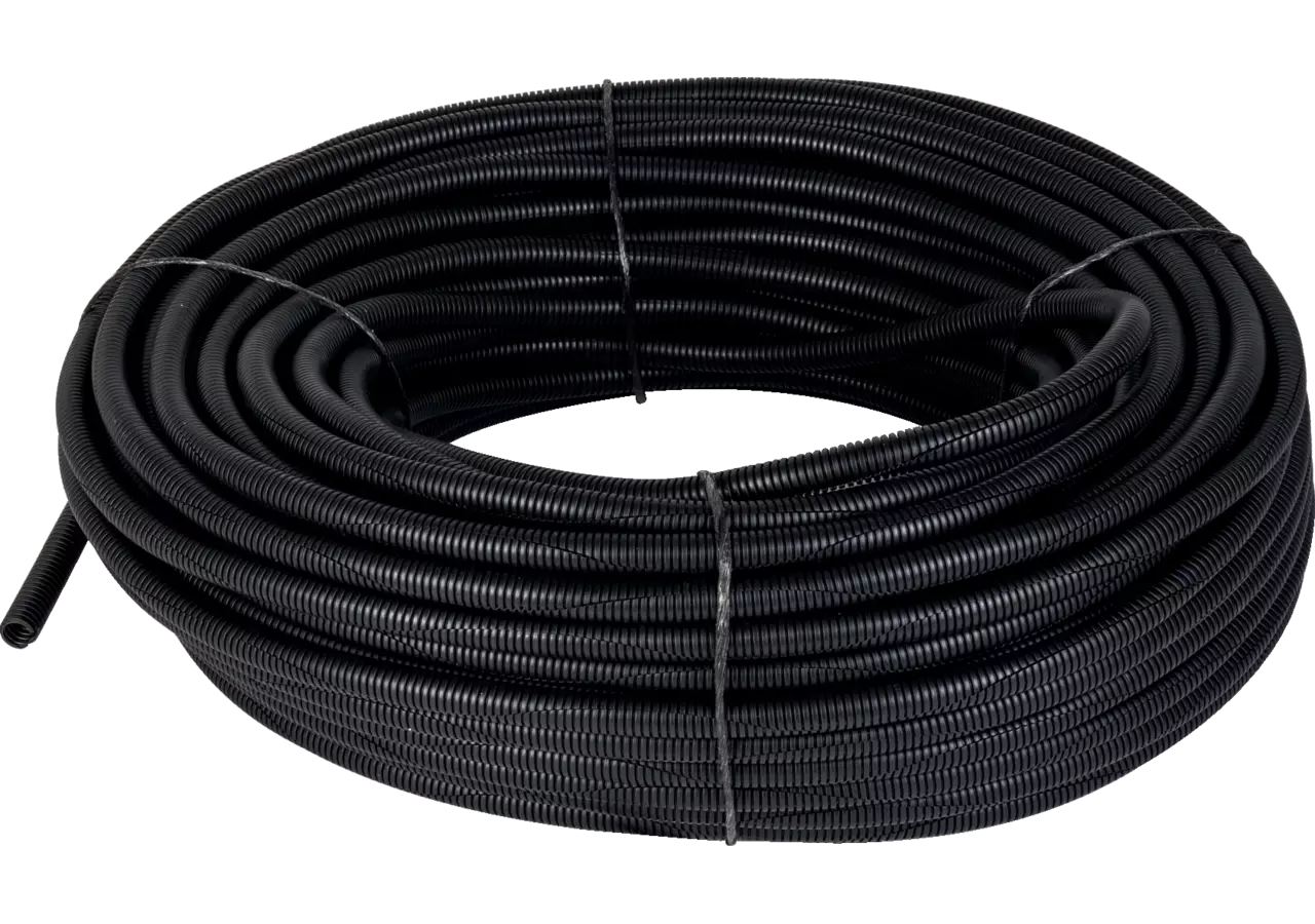 Wellrohr sinusgeschlitzt NW = 10 mm, schwarz, 50 m GartenShop24 - Hochwertige Gartengeräte