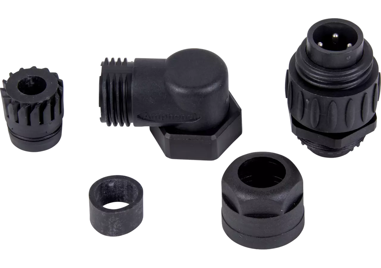 Stecker abgewinkelt, AMP 3 + PE-polig GartenShop24 - Hochwertige Gartengeräte
