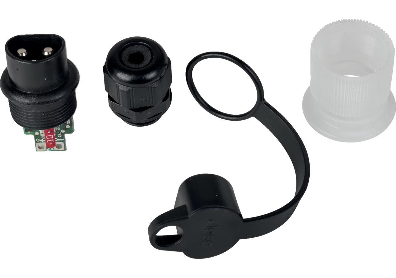 Stecker 3 pol. mit LED-Funktionskontrolle, 12 V Sicherung GartenShop24 - Hochwertige Gartengeräte