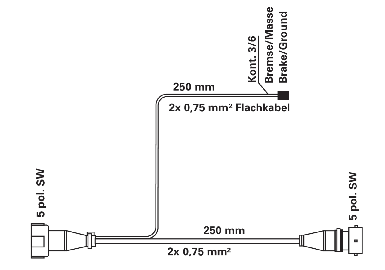 Adapterkabel zusätzliche 3 Bremsleuchte Bremse / Masse Sanube