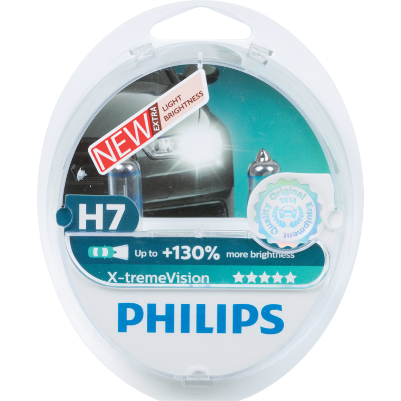 Philips Halogenlampe H7, 12 V, 55 W, PX26d, Xtreme Vision 2 Stk