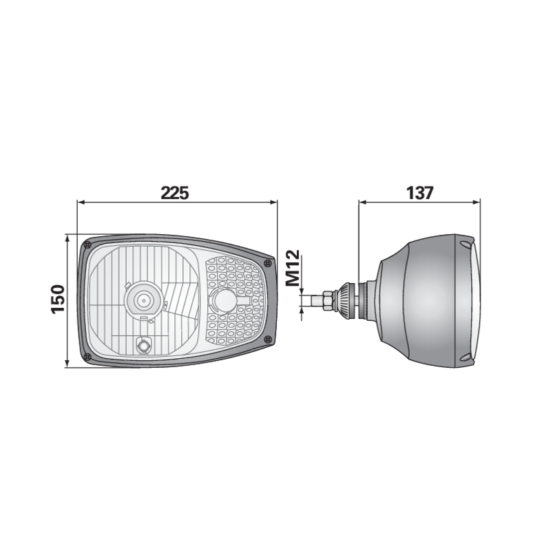 WESEM Hauptscheinwerfer 12 / 24 V links mit Blinklicht