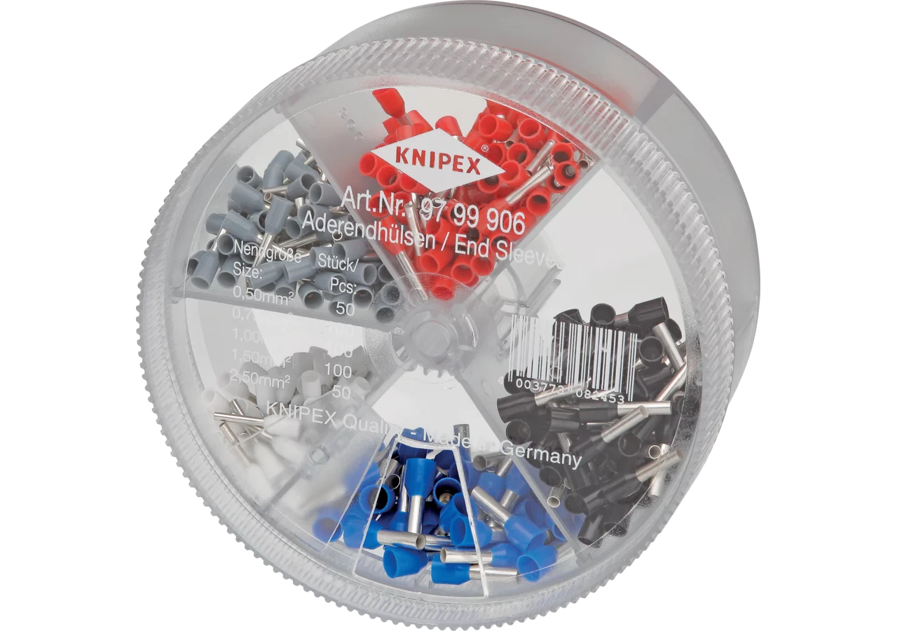 Sortimentsbox 400 Aderendhülsen 5-teilig 0,5/0,75/1/1,5/2,5 mm² Knipex