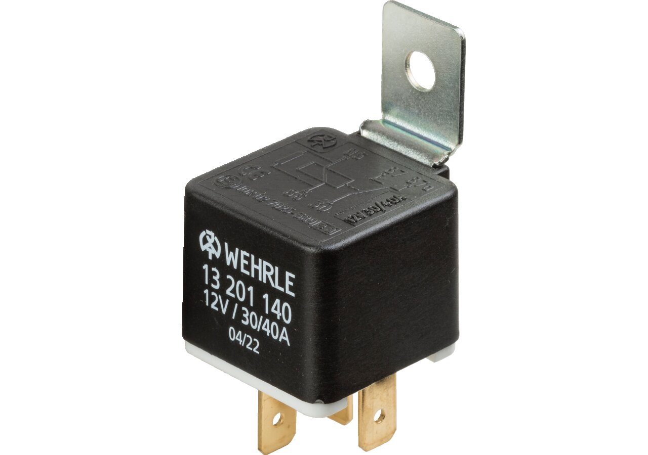 Relais 12 V, 30/40 A, mit Widerstand Wehrle