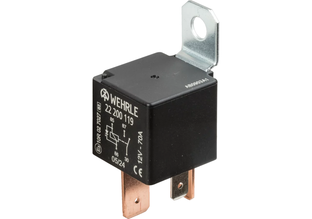 Relais 12 V, 70 A, Schließer, mit Diode Wehrle