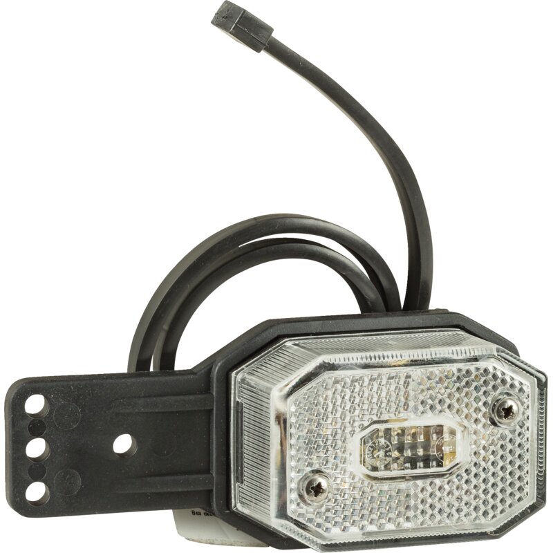 Aspöck Begrenzungsleuchte Weiß, Kabel 0,5 m, Gummihalter gerade Flexipoint I 31-6569-127