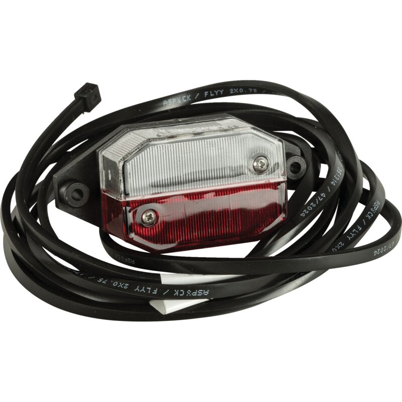 Aspöck Umrissleuchte Rot / Weiß, Kabel 2,5 m, Halteplatte Flexipoint I 31-6569-377