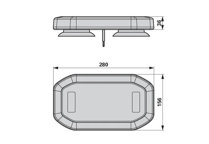 LED Mini Leuchtbalken 10-30 V, L= 280mm, Magnetmontage Serie Lunar GartenShop24 - Hochwertige Gartengeräte