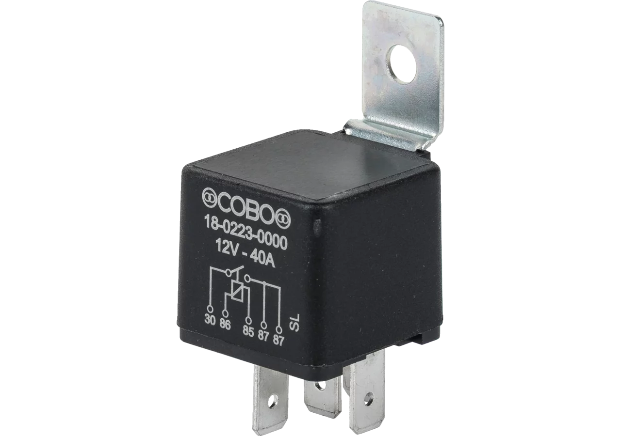 Relais 12 V, 40 A, 5-polig mit Halter Cobo