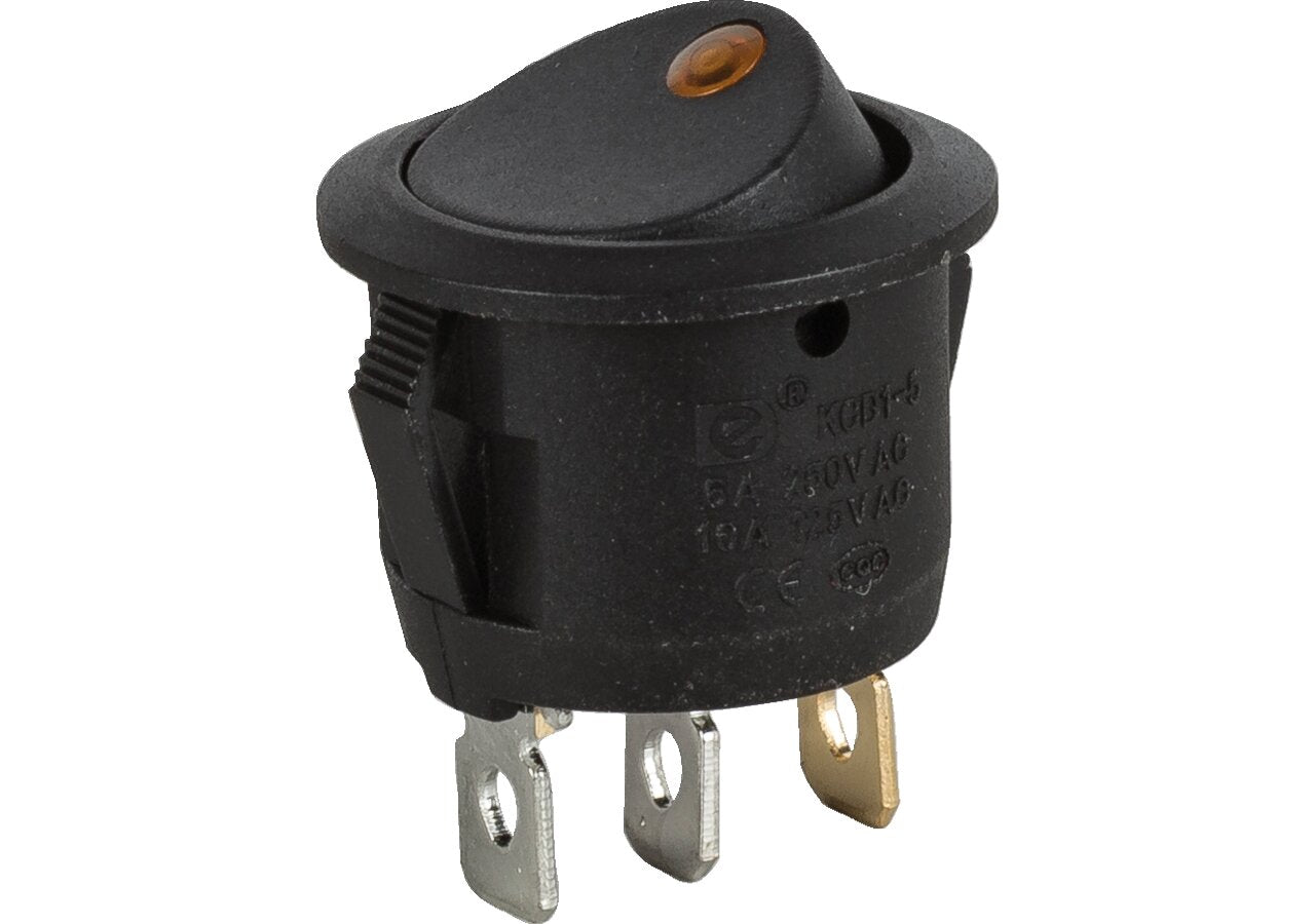 LED-Wippschalter 12 V, 10 A, d = 20 mm, 3- polig On - Off Farbe: Gelb GartenShop24 - Hochwertige Gartengeräte
