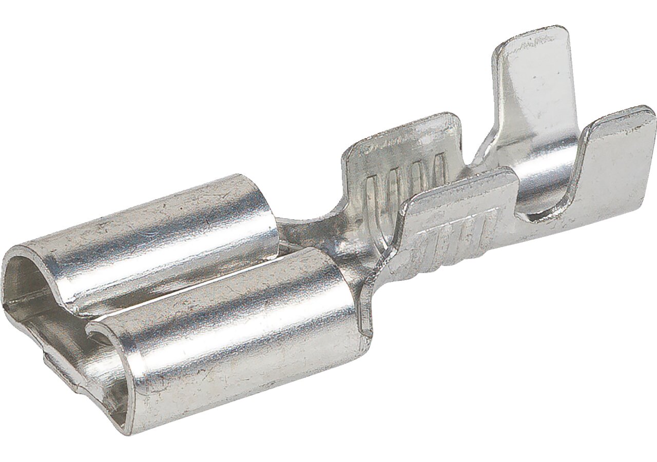 Flachsteckhülse 6,3 x 0,8 mm, 1 - 2,5mm², 100 Stück mit Rastnase GartenShop24 - Hochwertige Gartengeräte