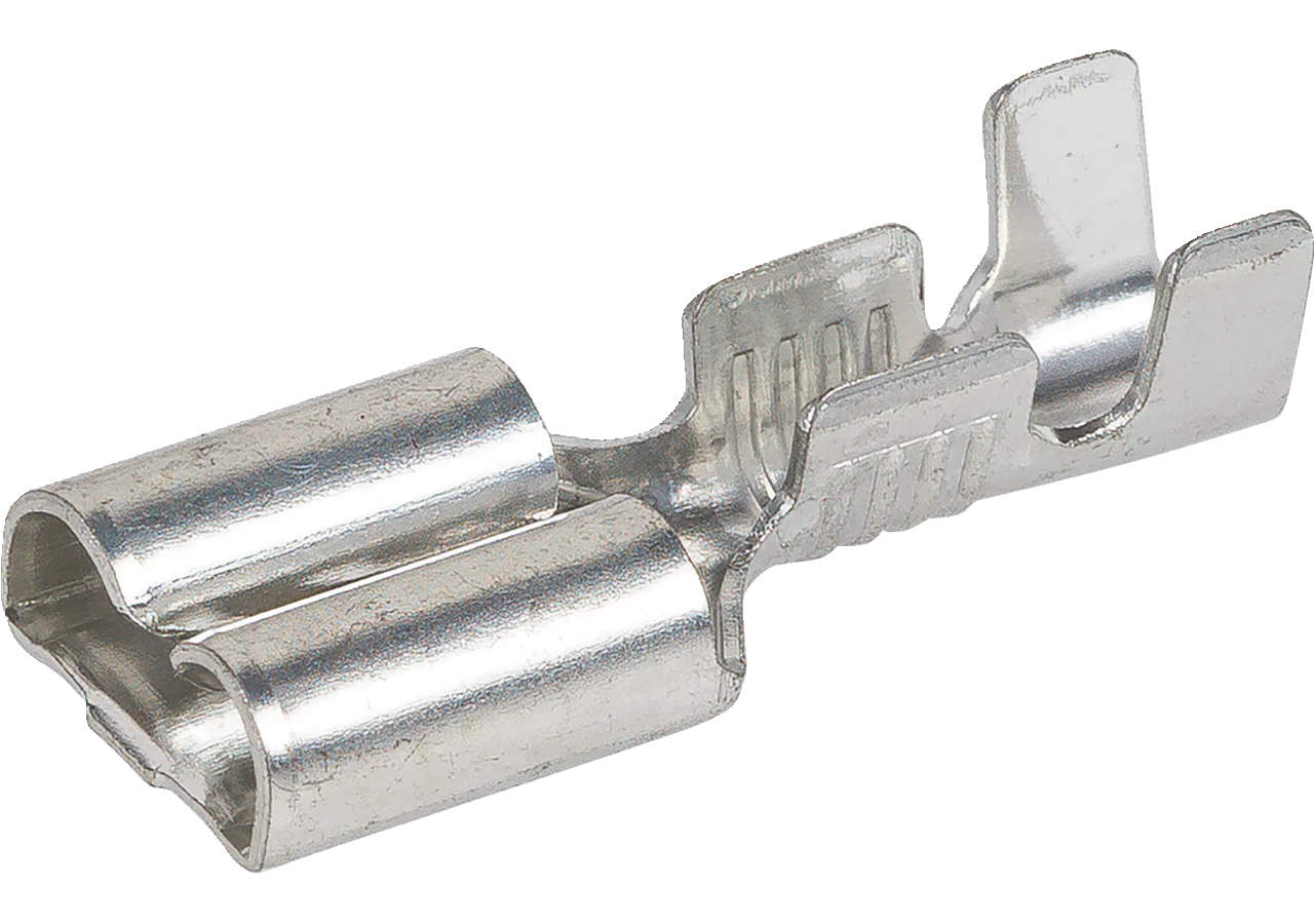 Flachsteckhülse 6,3 x 0,8 mm, 1 - 2,5mm², 100 Stück mit Rastnase GartenShop24 - Hochwertige Gartengeräte