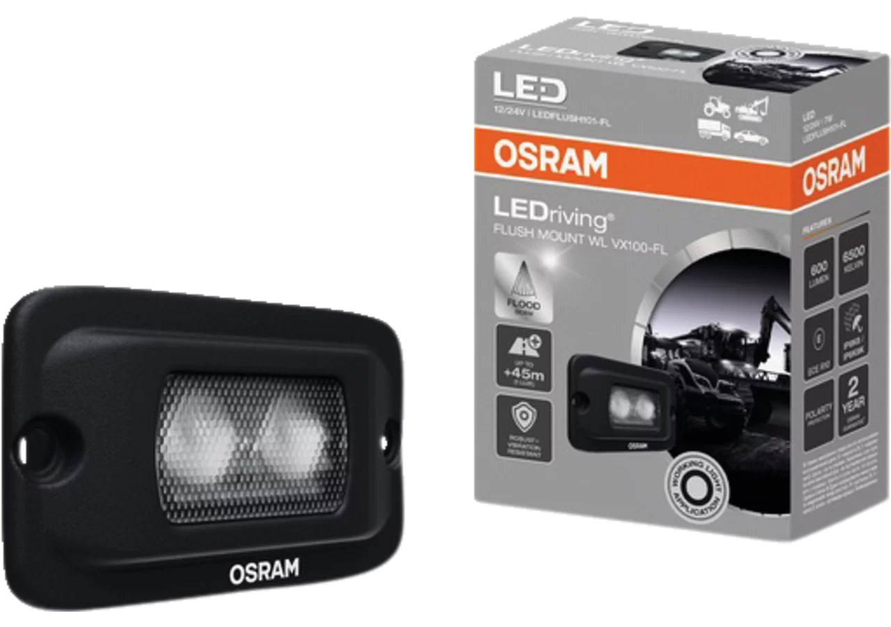 LED Arbeitsscheinwerfer 12 / 24 V, 600 lm, R10, Flush Mount WL VX100-FL Osram
