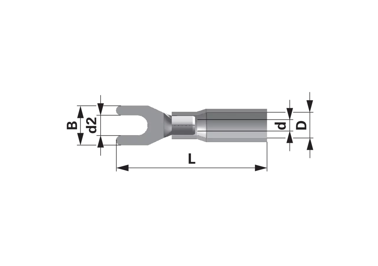 Gabelklemme d= 4,3 / 8,1 mm, 25 Stück schrumpfbar Leitungsbereich: 22 - 18 AWG GartenShop24 - Hochwertige Gartengeräte