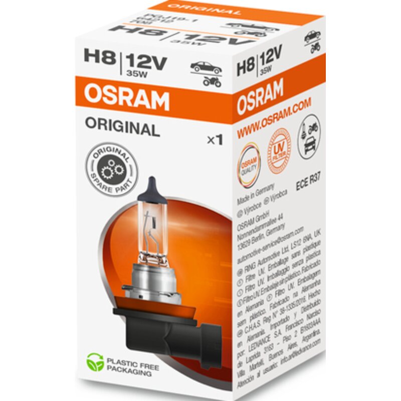Osram Halogenlampe H8, 12 V, 35 W, PGJ19-1