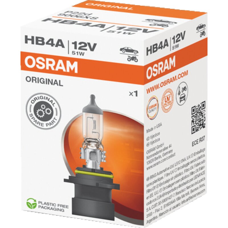 Osram Halogenlampe HB4A, 12 V, 51 W, P22d