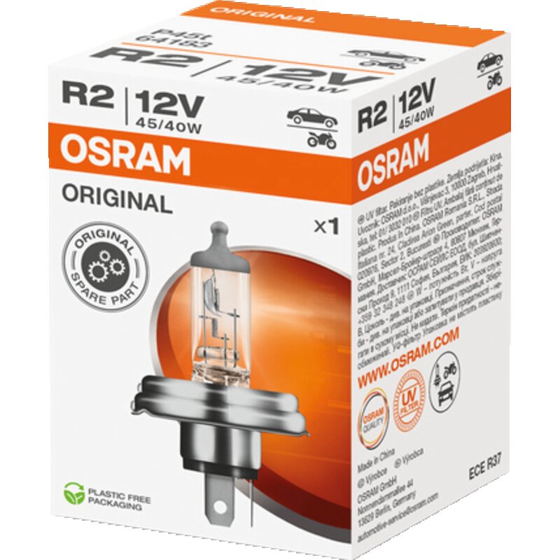 Osram Halogenlampe R2, 12 V, 45/40 W, P45t