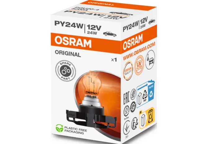 Kugellampe PY24W , 12 V, 24 W, PGU20-4 Osram
