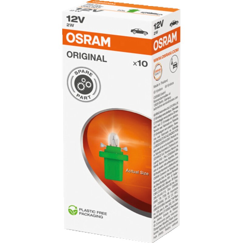 Osram Anzeigelampe 12 V, 2 W, B8.5d, 10 Stück