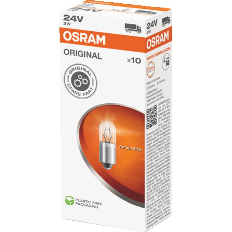 Osram Anzeigelampe 24 V, 2 W, BA9s, 10 Stück