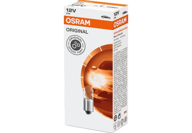 Glassockellampe 12 V, 2W, BA9s, 10 Stück Osram