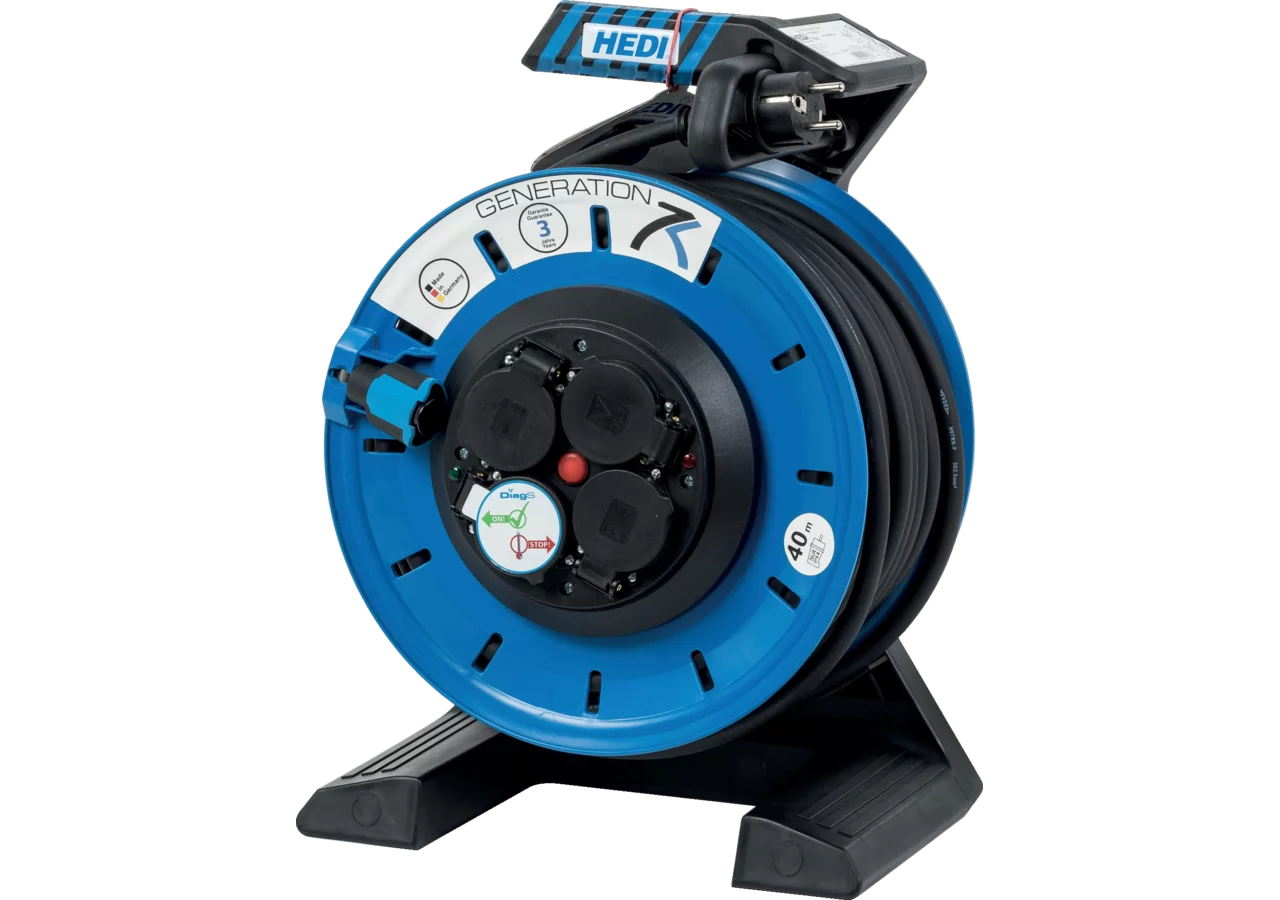 Kabeltrommel mit Schleifring, 40 m, 3G2,5 Generation 7, Champion Hedi