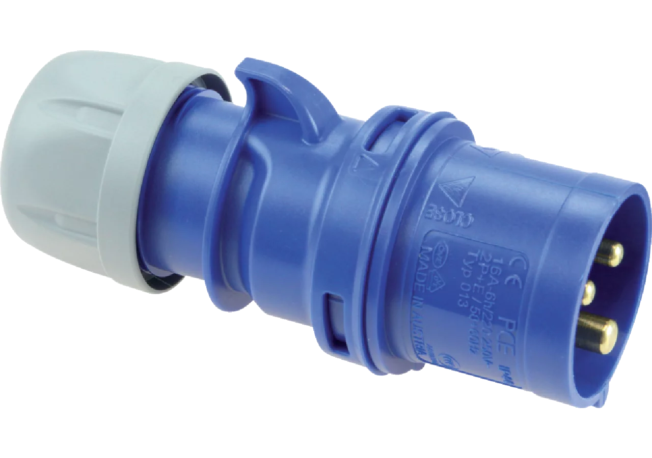 CEE Stecker Shark, blau, 16 A, 3-polig, 230 V PCE