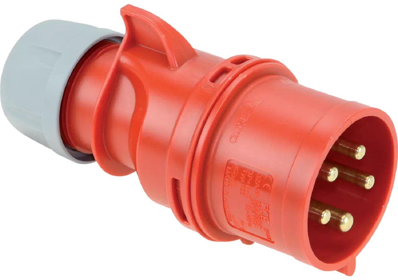 CEE Stecker-Phasenwender Shark, rot, 32 A, 5-polig, 400 V PCE