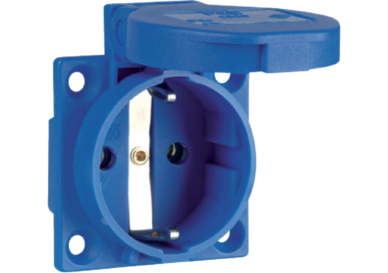 Anbausteckdose blau, 16 A, 2-polig, 250 V (AT/DE) PCE