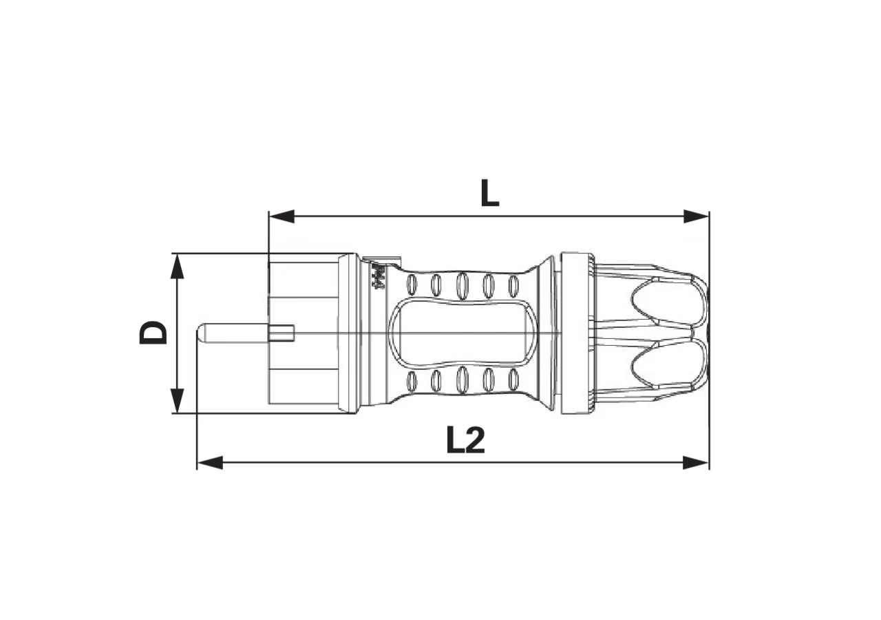 Stecker schwarz, Vollgummi, 16 A, 2-polig, 250 V STECKER VOLLGUMMI TOPTAURUS2 PCE